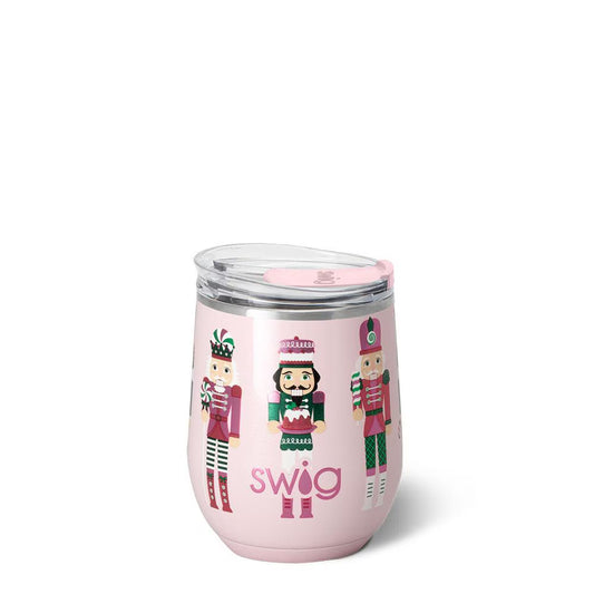 Swig -  Stemless Wine Cup 12oz - Sugar Plum Soldiers