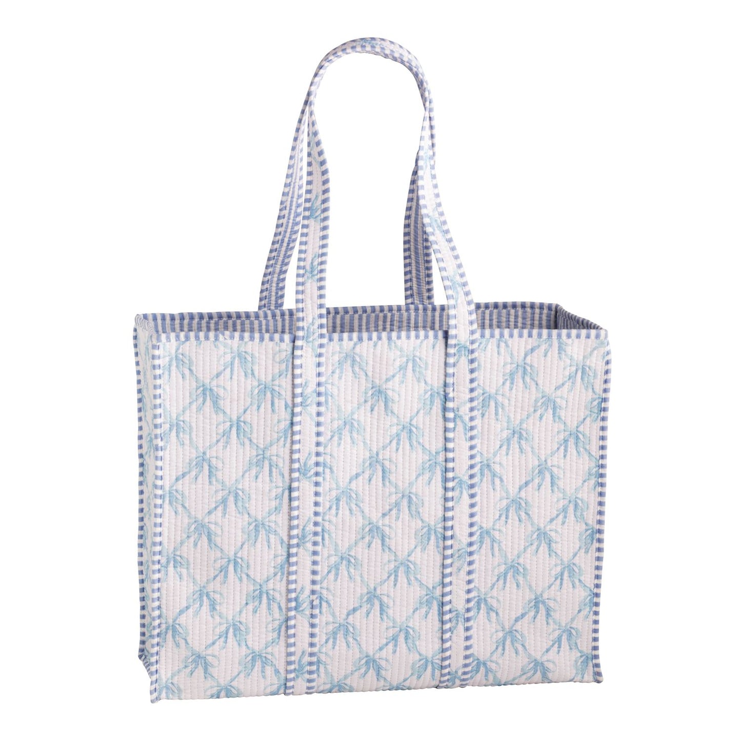 Mud Pie - Tote - Blue Bow Block Print - Findlay Rowe Designs