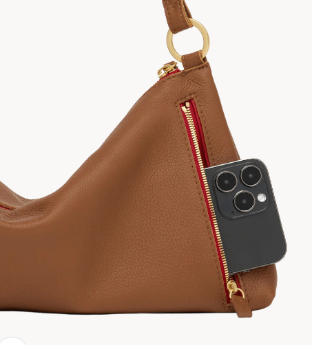 Hammitt - Kyle Medium Mahogany Pebble Brushed Gold - Red Zip - Findlay Rowe Designs