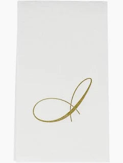 Caspari - Guest Towel Napkin - White Pearl-Paper Linen Napkin - Monogram - Findlay Rowe Designs