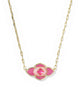Kendra Scott - Necklace - Abbie Medallion - Gold Short Pendant - Hot Pink Mix