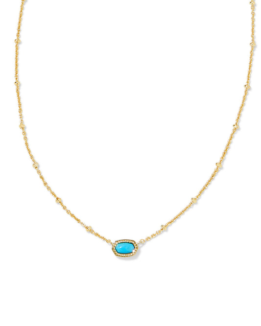 Kendra Scott -Mini Elisa Gold Satellite Short Pendant Necklace - Turquoise Magnesite - Findlay Rowe Designs