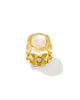 Kendra Scott - Ring - Tiger Striped Daphne Cocktail - Gold Natural Mother Of Pearl - Size 8 - Findlay Rowe Designs