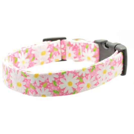 Dog Collar - Pink Daisy - Findlay Rowe Designs