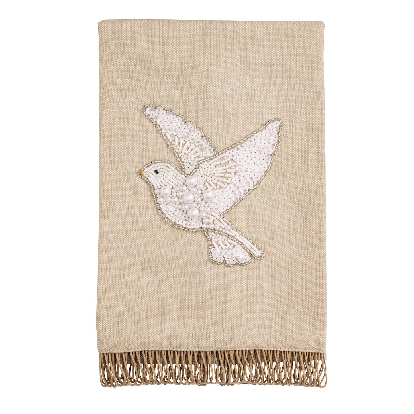 Mud Pie - Tea Towel -White Christmas Chambray - Bead Detail - Findlay Rowe Designs