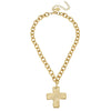 Susan Shaw - Necklace - Solid Cross - Gold - Findlay Rowe Designs