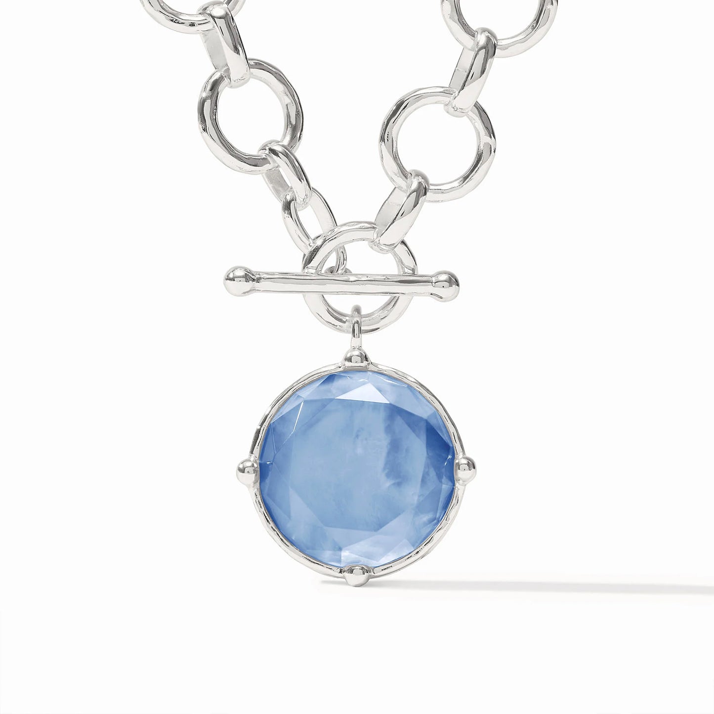 Julie Vos - Necklace - Silver - Honeybee Statement  - Iridescent Chalcedony Blue - Findlay Rowe Designs