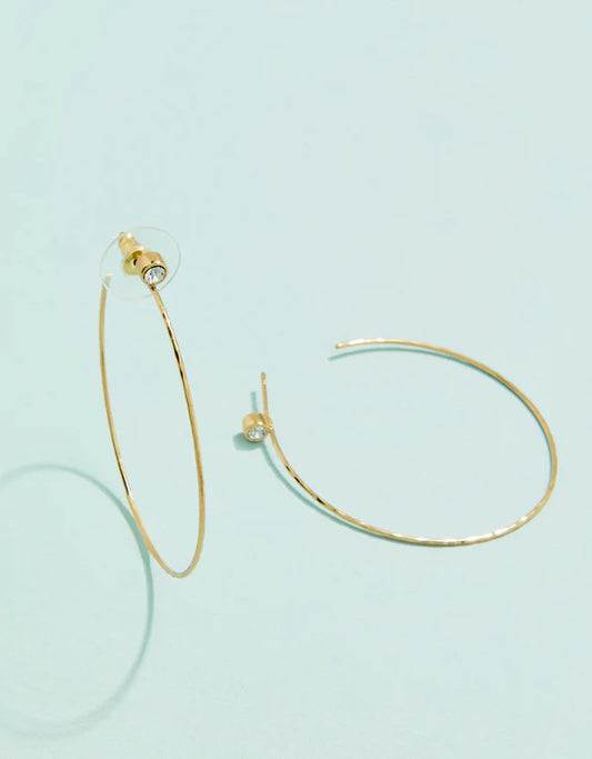 Spartina - Earrings - Ultrathin Hoop Crystal 45mm - Gold - Findlay Rowe Designs