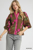 Umgee - Top - Floral Print Ruffle - Brown Mix