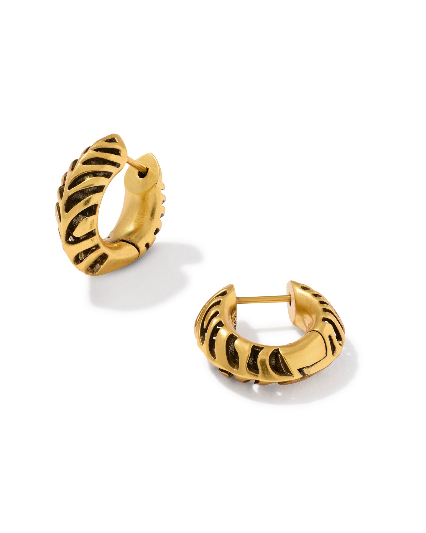 Kendra Scott - Earring -  Tiger Striped Mikki Vintage Gold Huggie - Findlay Rowe Designs