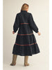 Jodifl - Dress - Long Sleeve Tiered Midi - Black - Findlay Rowe Designs