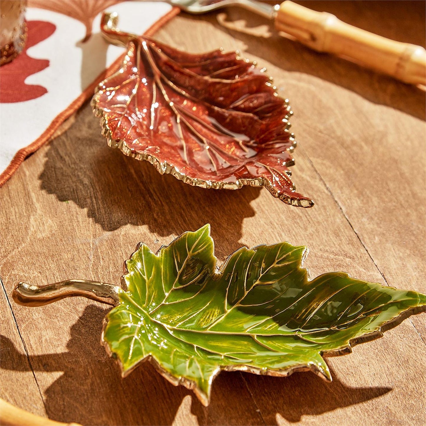 Autumn Allure  Enameled Leaf Plate - Findlay Rowe Designs