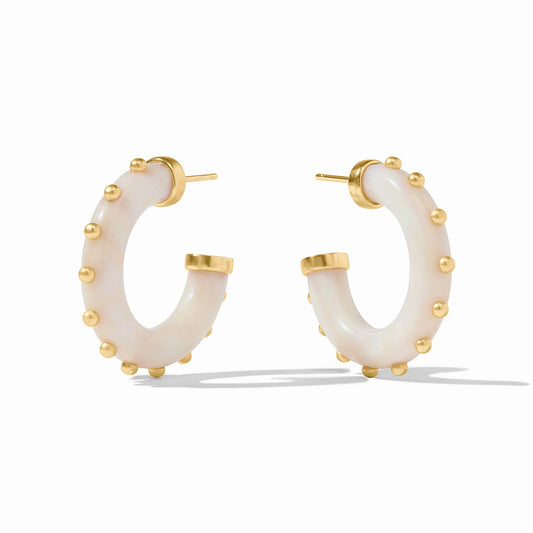 Julie Vos - Earrings - Colette Hoop - Alabaster - Medium - Findlay Rowe Designs