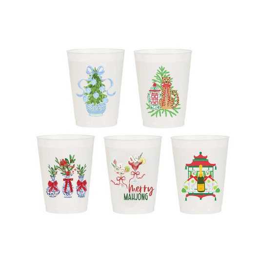 Sip Hip Hooray - Frosted Party Cup - Christmas Set of 6