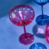 Coupe Glass - Sparkling Cut Pink Hand Engraved - Findlay Rowe Designs