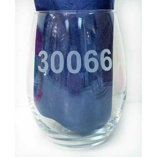 Stemless Wine - Georgia Zip Code - 30066 - Findlay Rowe Designs