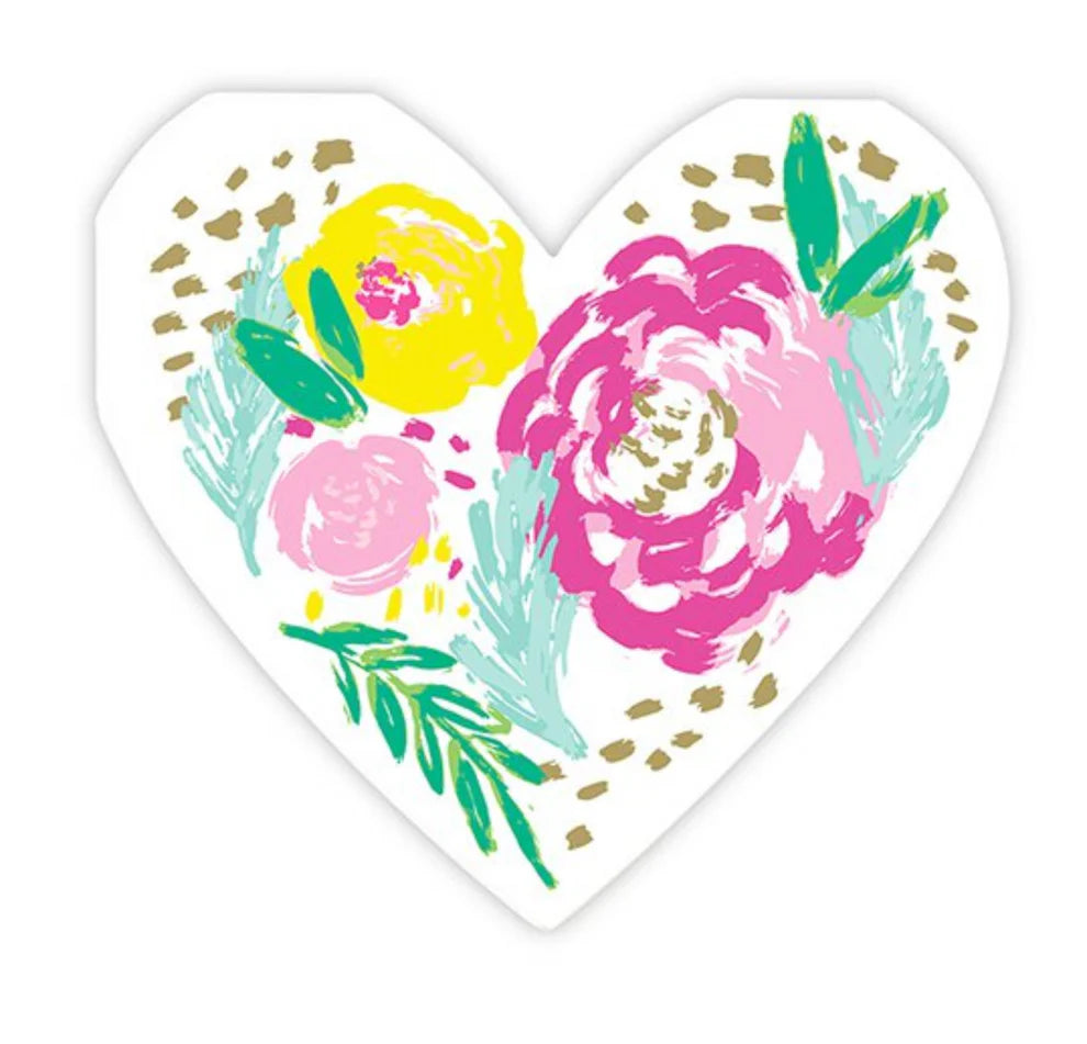 Slant - Cocktail Napkins - Die Cut Heart Flowers