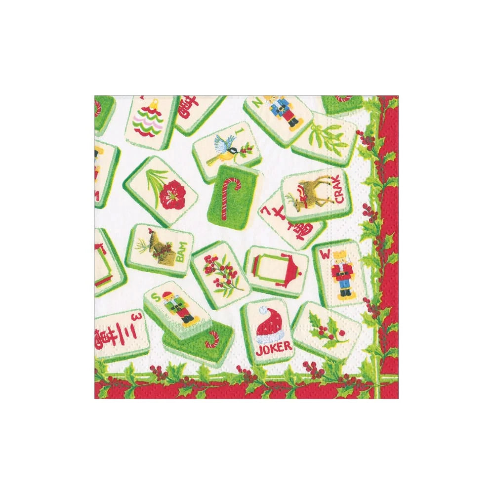 Caspari - Cocktail Napkins - Christmas Mahjong - Findlay Rowe Designs