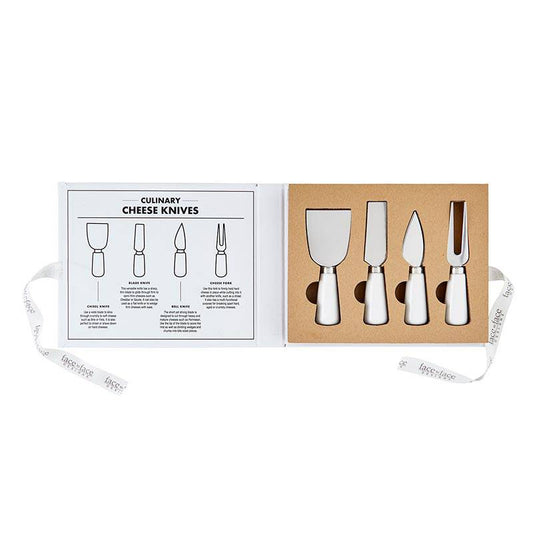 Face to Face Cardboard Book Set - Say Cheese Ceramic Cheese Knives - Set of 4 - Findlay Rowe Designs