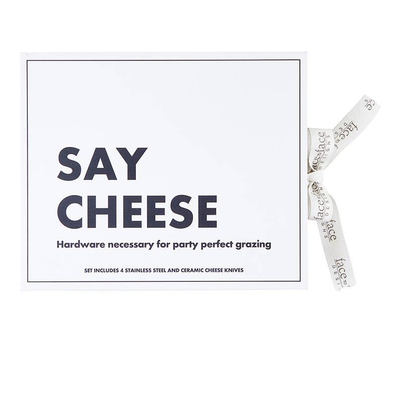 Face to Face Cardboard Book Set - Say Cheese Ceramic Cheese Knives - Set of 4 - Findlay Rowe Designs