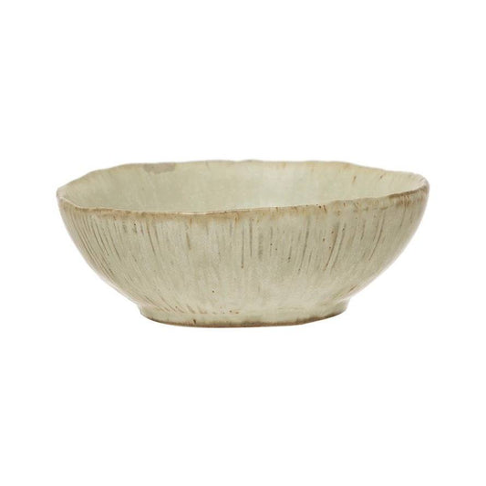 Stoneware Mushroom Shaped Bowl, Reactive Glaze, Cream Color - Findlay Rowe Designs