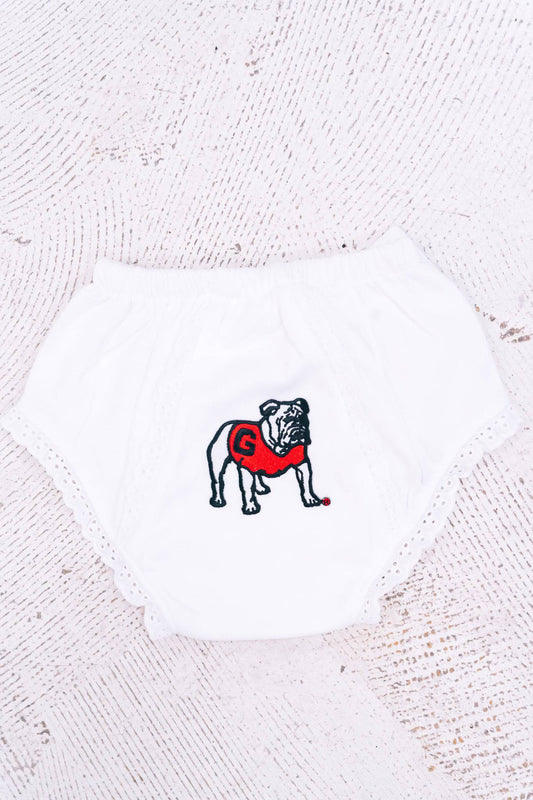 University of Georgia White Eyelet Bloomer - Findlay Rowe Designs
