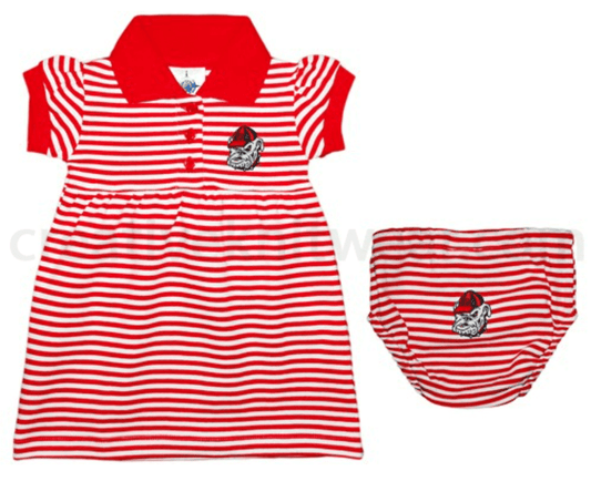 Striped Game Day Dress with Bloomer - 0 -3 months - Findlay Rowe Designs