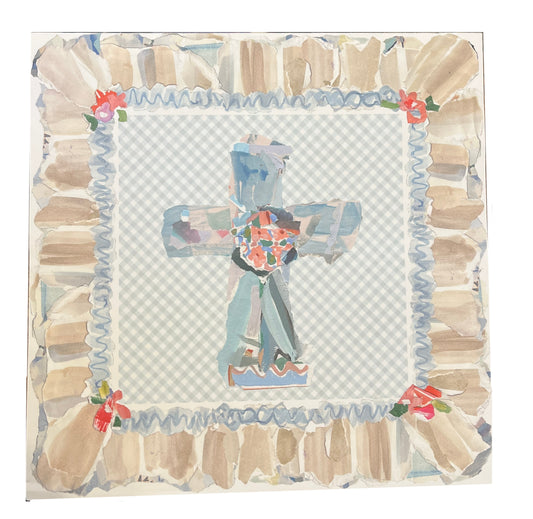 Rosanne Beck - Placemat Square - Blue Cross - Findlay Rowe Designs