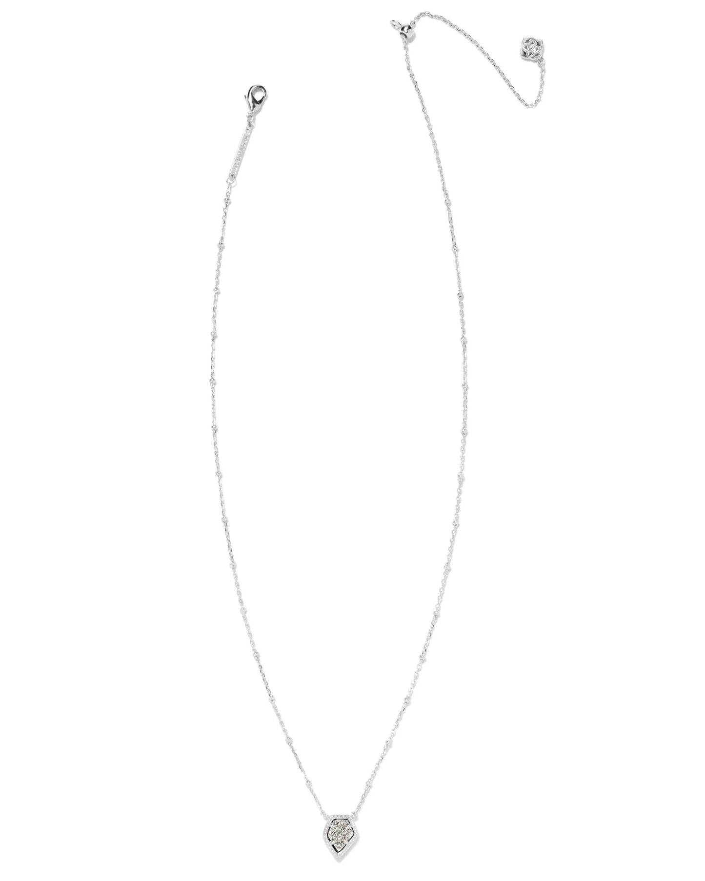 Kendra Scott - Framed Silver Tess Satellite Short Pendant Necklace in Platinum Drusy - Findlay Rowe Designs