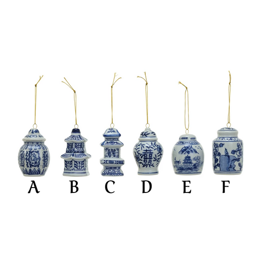 Ornament - Stoneware Ginger Jar - Blue & White - Findlay Rowe Designs