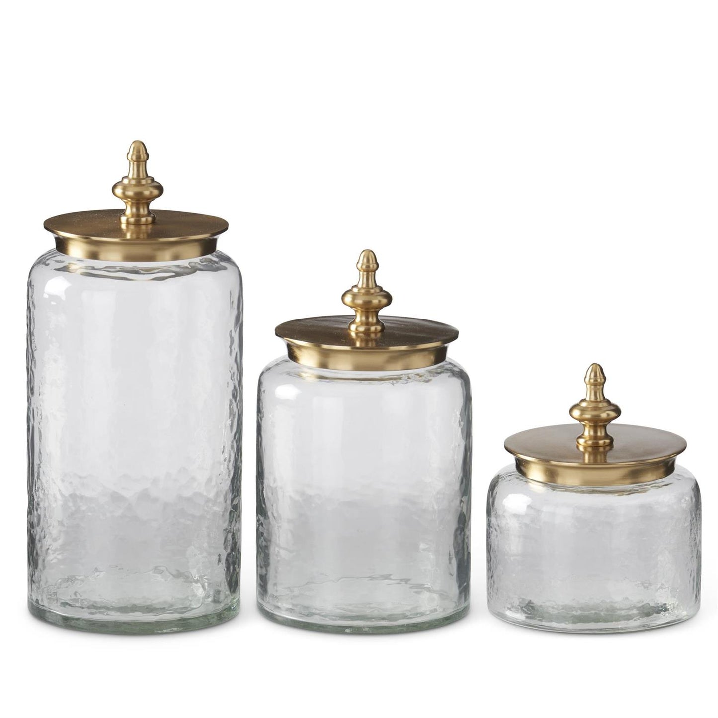 Glass Canisters - Gold Metal Lid