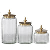 Glass Canisters - Gold Metal Lid