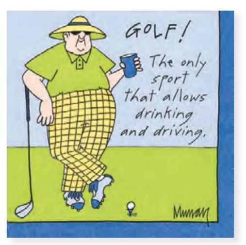 Golf Drinking and Driving Cocktail Napkin