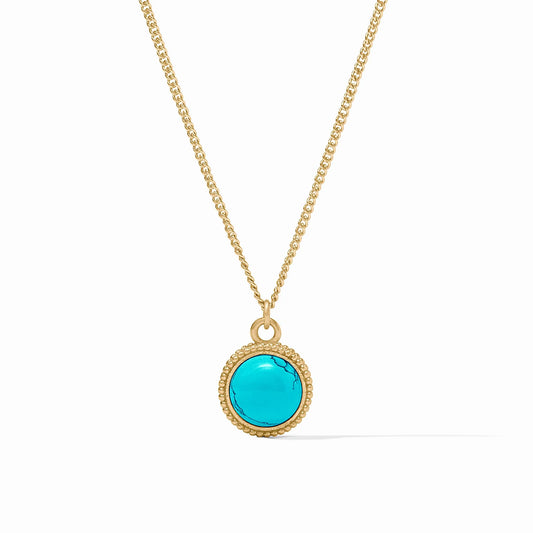 Julie Vos - Necklace  - Fleur-de-Lis Solitaire - Turquoise - Findlay Rowe Designs