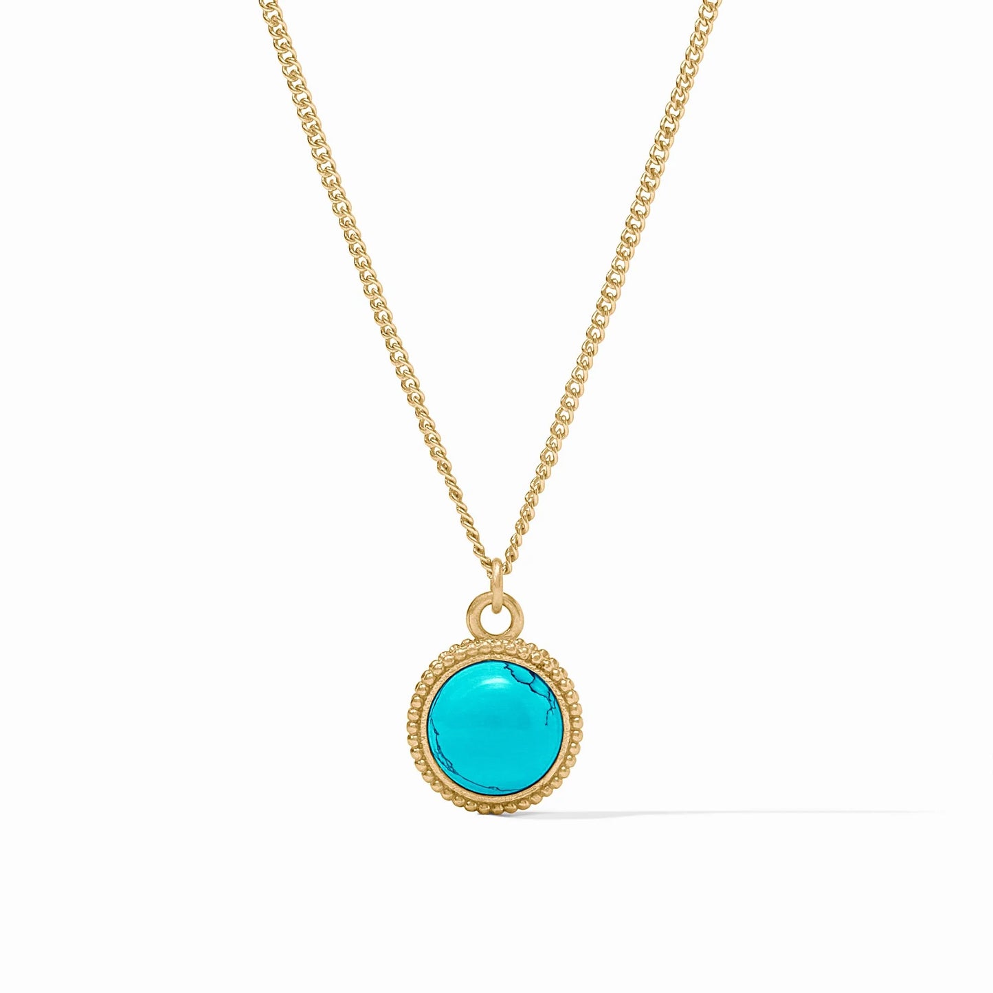Julie Vos - Necklace  - Fleur-de-Lis Solitaire - Turquoise - Findlay Rowe Designs