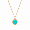 Julie Vos - Necklace  - Fleur-de-Lis Solitaire - Turquoise - Findlay Rowe Designs