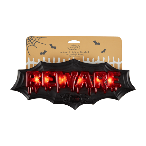 Mud Pie - Halloween Door Decor - Beware Lightup - Findlay Rowe Designs