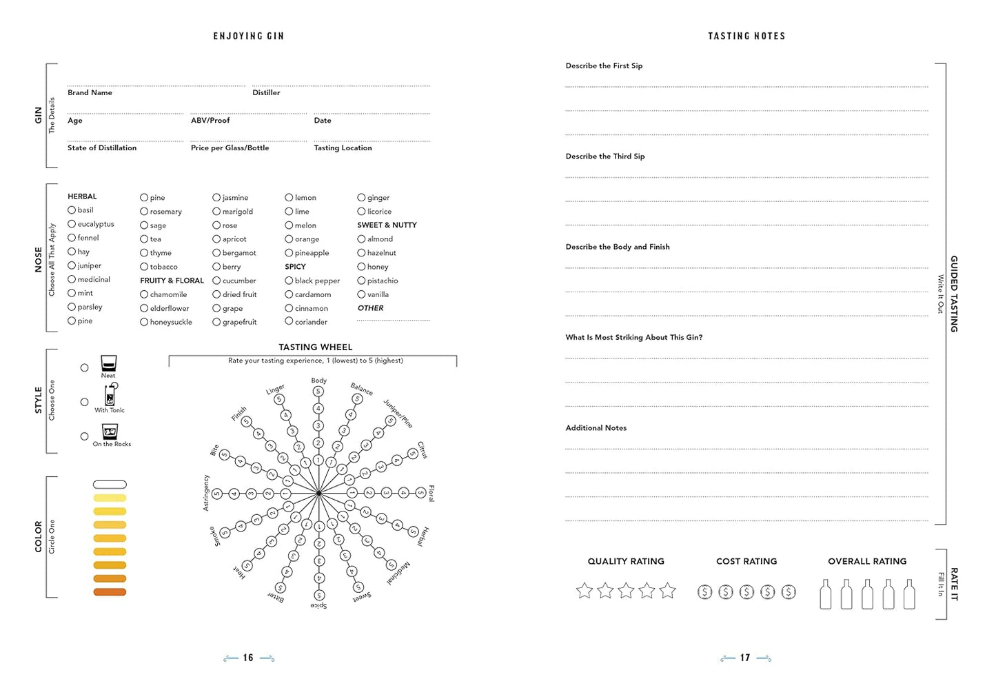 Enjoying Gin: A Tasting Guide and Journal - Findlay Rowe Designs