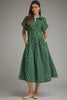 Entro - Dress - Midi Shirt Collar - Polka Dot Forest Green - Findlay Rowe Designs