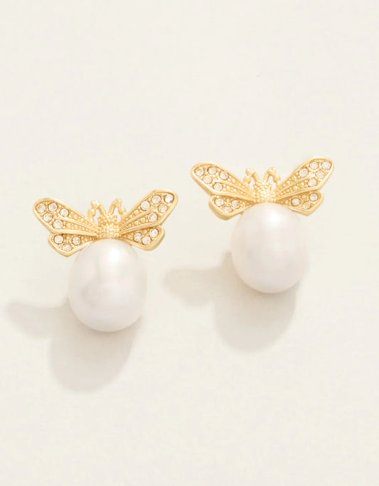 Spartina - Earrings - Vintage Bee Bauble Stud - Pearl - Findlay Rowe Designs