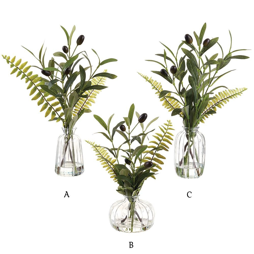Olive Fern - Glass Vase - 12in - Findlay Rowe Designs