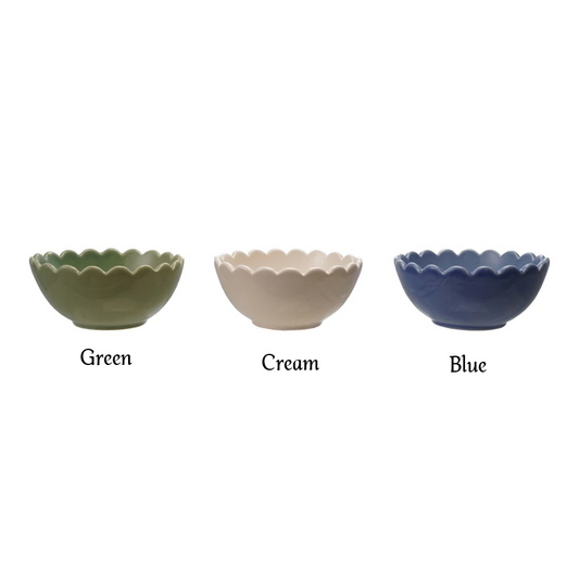 Bowl - Tidbit Bowl - Stoneware Scalloped - Findlay Rowe Designs