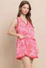 Pink and Red V-Neck sleeveless, floral dress