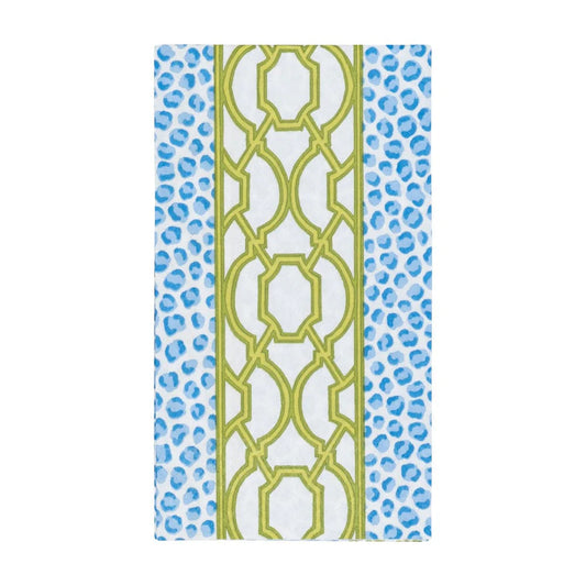 Caspari - Guest Towel Napkins - Knots And Spots - Blue  Green - Findlay Rowe Designs