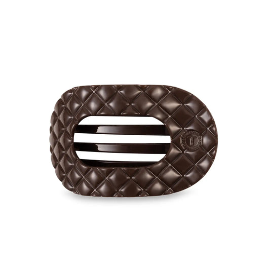 Teleties - Flat Round Hair Clip - Truly Taupe Quilted - Medium - Findlay Rowe Designs