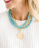 Susan Shaw - Necklace - Multi Strand Turquoise + Coin - Findlay Rowe Designs