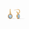 Julie Vos- Fleur-de-Lis Hoop & Charm Earring - Iridescent Chalcedony Blue - Findlay Rowe Designs