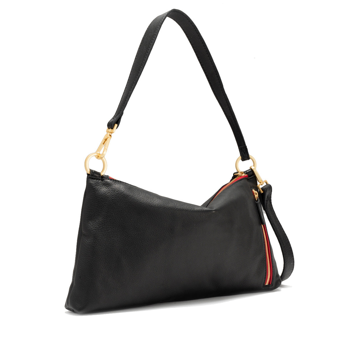 Hammitt - Kyle Medium Black Brushed Gold - Red Zip - Findlay Rowe Designs