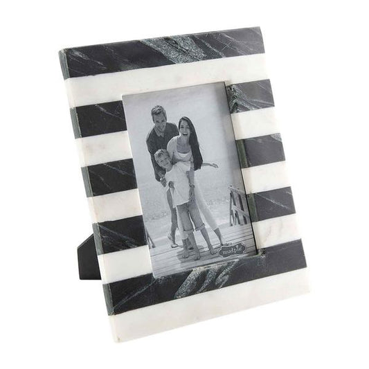 Clearance - Mud Pie - 5x7 Frame - Marble Black White Stripe