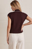Entro - Top - Sleeveless Sweater - Self Tie Scarf - Brown - Findlay Rowe Designs
